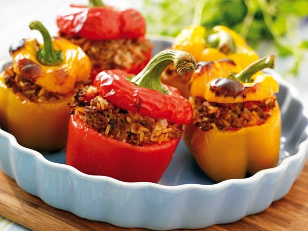 Stuffed peppers with bulgur and pumpkin